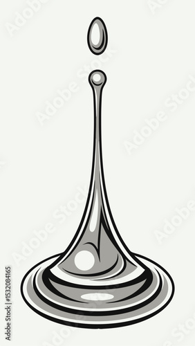 Vector illustration of a water drop forming a splash element for design projects