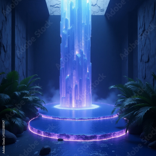 fountain at night photo