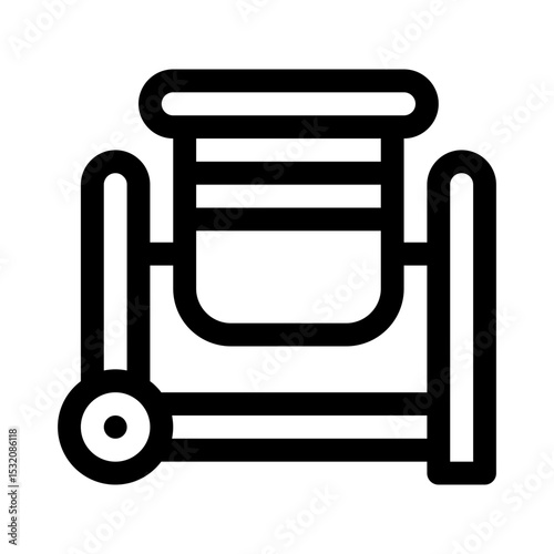 Concrete mixer line icon