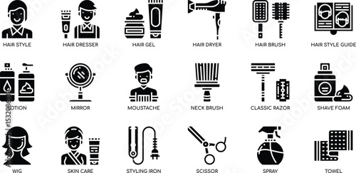Hair Salon Icons A Comprehensive Guide to Hair Styling Tools and Techniques
