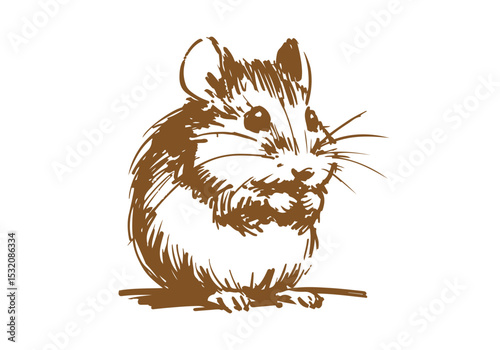 Field Mouse hand drawn sketch vector illustration