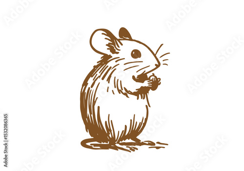 Field Mouse hand drawn sketch vector illustration