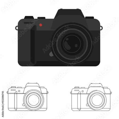 Camera icon set. flat illustration of vector icon on white background