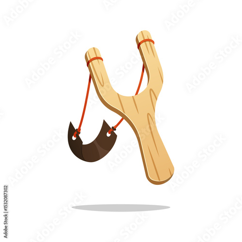 Wooden slingshot vector isolated on white background