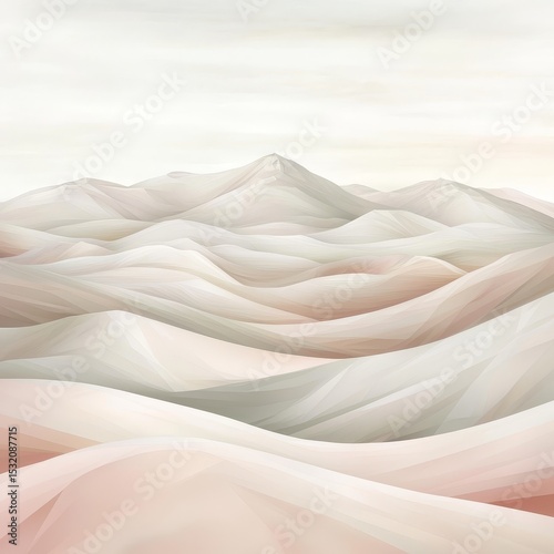 Tranquil Abstract Landscape with Soft Curves and Muted Tones in Serene Atmosphere