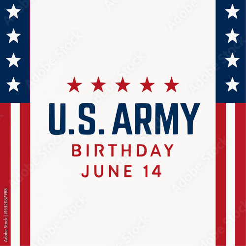 U.S. Army Birthday June 14 Background Vector Illustration