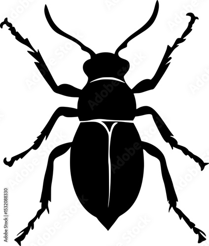 Weevil Insect Black Silhouette Vector Clipart