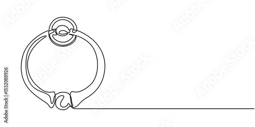 Old Door Knocker silhouette vector flat illustration design, Knocker, Antique door knocker outline icon transparent vector isolated, Golden door knob isolated on a white background, showcasing its