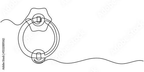 Old Door Knocker silhouette vector flat illustration design, Knocker, Antique door knocker outline icon transparent vector isolated, Golden door knob isolated on a white background, showcasing its
