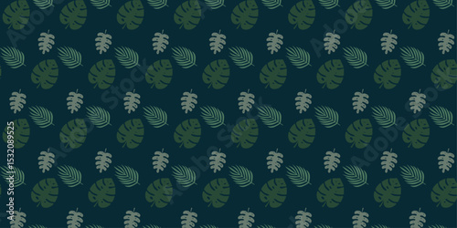 Tropical leaves seamless summer pattern vector