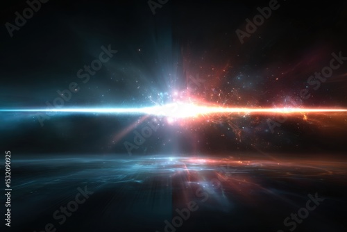 Cosmic Collision  Abstract artwork that capture the vibrant energy of celestial dance  with a spectacular display of vibrant  swirling colors and dynamic light creating a sense of the infinite.