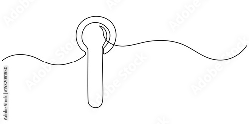 Door knob continuous one line drawing, Door outline drawing illustration. one continuous line drawing of opened door, Continuous one line drawing of Opened door design. Opened door - hope, success