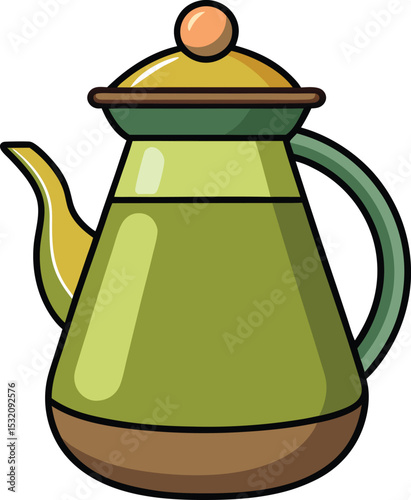 Green Ceramic Teapot Drawing