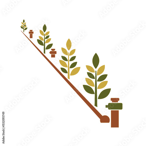 Drip irrigation system with growing plants in mosaic style