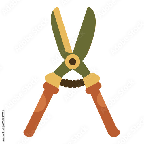 Garden shears in geometric clay mosaic style