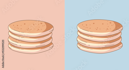 flat food icon of stack of pancakes in minimalist design