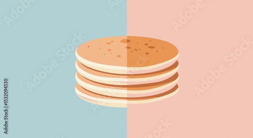 Flat design of stack of pancakes, perfect for food