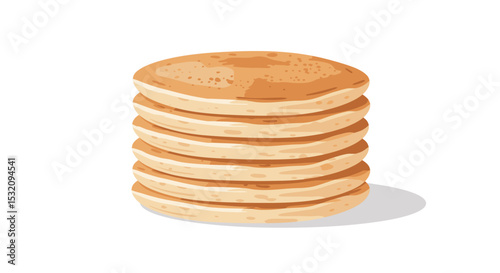 Modern flat vector of stack of pancakes in soft color tones