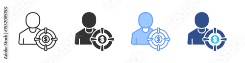 Niche Market Multi Style Icon Set Vector 