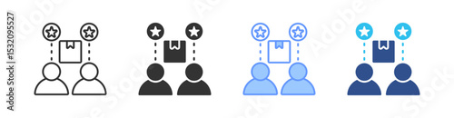 Customer Multi Style Icon Set Vector 