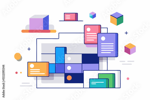 Isometric 3D illustration of a blue bar chart representing financial growth, business performance, or statistical analysis. The image features five ascending bars placed on a tech-style platform.