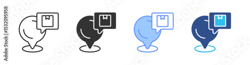 Positioning Multi Style Icon Set Vector 