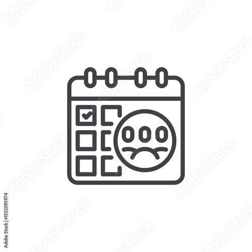 Teamwork schedule calendar line icon