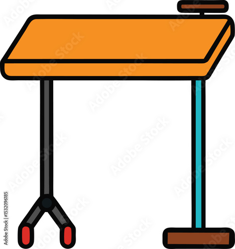 vector illustration of adjustable study table
