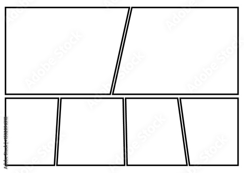 漫画のコマ割りのテンプレート