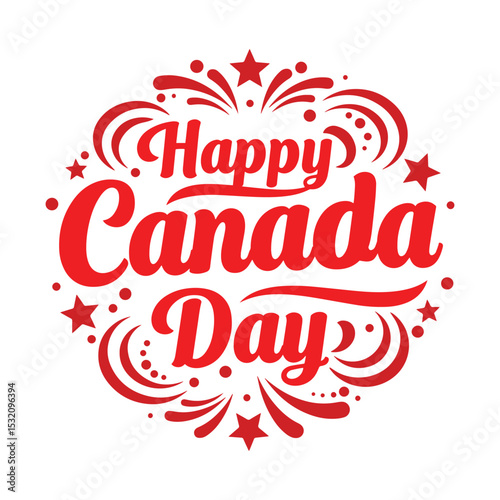 Happy Canada Day 2025 Vector – Festive Red Celebration Graphic Design