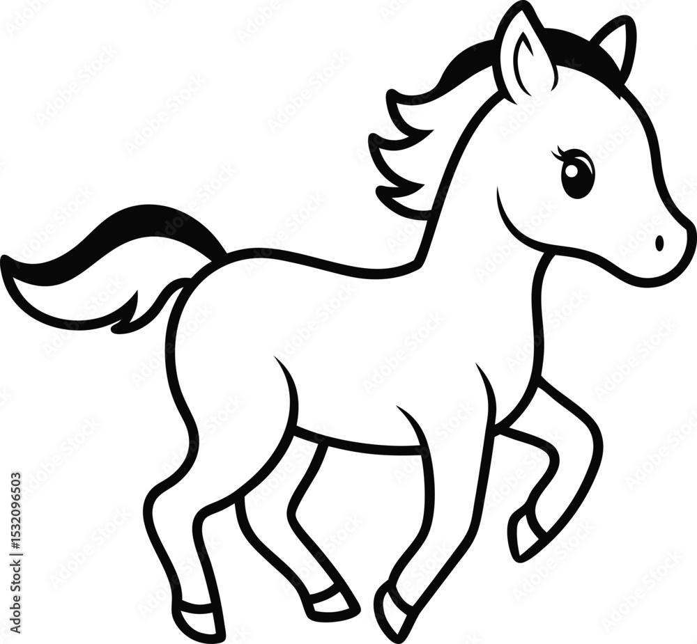 Obraz premium horse cartoon vector illustration