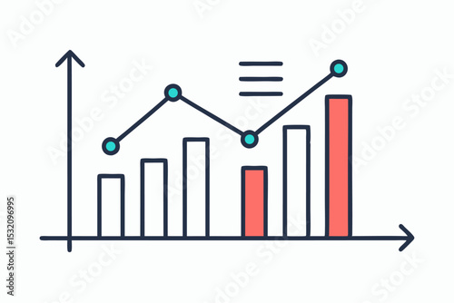 Isometric 3D illustration of a blue bar chart representing financial growth, business performance, or statistical analysis. The image features five ascending bars placed on a tech-style platform.