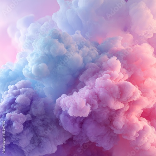 Abstract cloud-like pastel smoke swirls