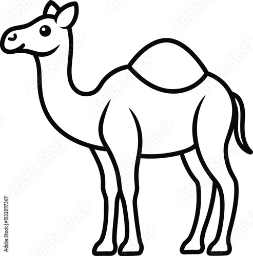 camel cartoon outline illustration