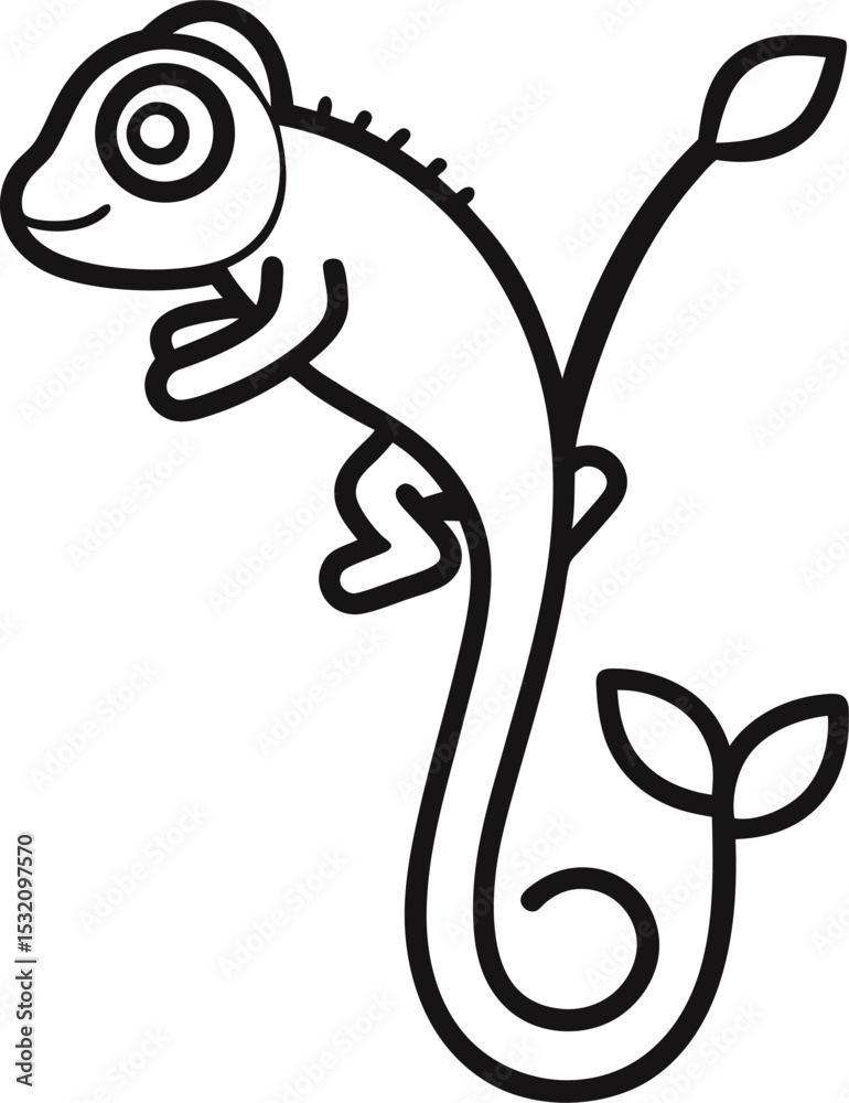 Fototapeta premium chameleon cartoon illustration