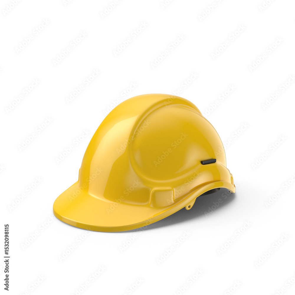 Fototapeta premium Safety First: A Detailed Look at a Yellow Construction Helmet