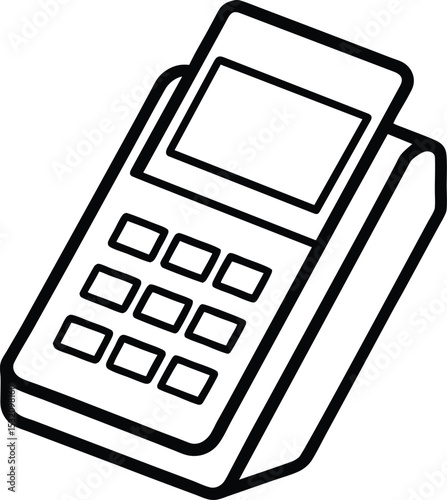  credit card swipe terminal outline