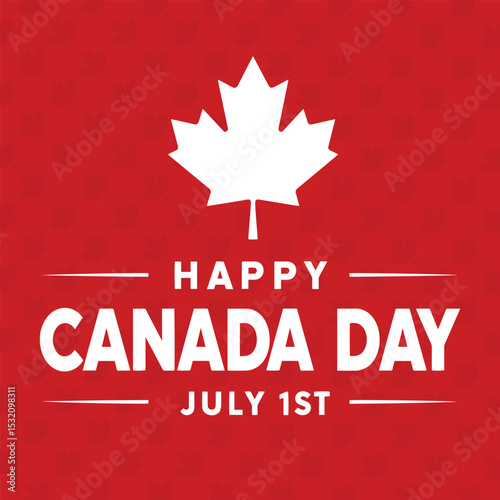Happy Canada Day Banner with Maple Leaf – July 1st Celebration Background