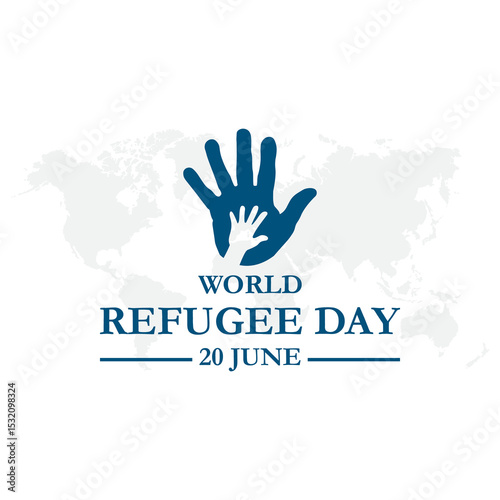 World Refugee day concept Vector Illustration. World refugee day campaign poster or awareness poster template. International Migrants Day concept. Refugee Day 20 june.