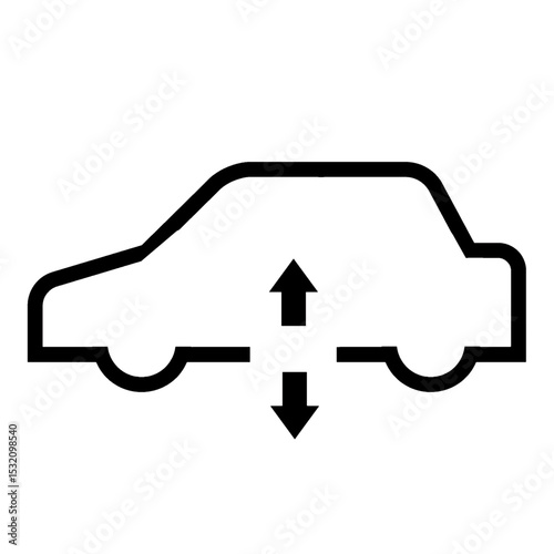 air suspension warning light car indicator of inflation issue black silhouette.eps