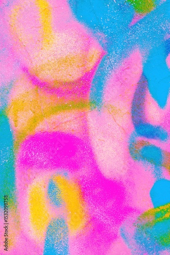 Vibrant abstract texture with neon pink, blue, yellow colors. 80s, Y2K aesthetic, psychedelic vibes, paint-like texture. Posters, digital art, social media, modern 90s, 2000s visuals.