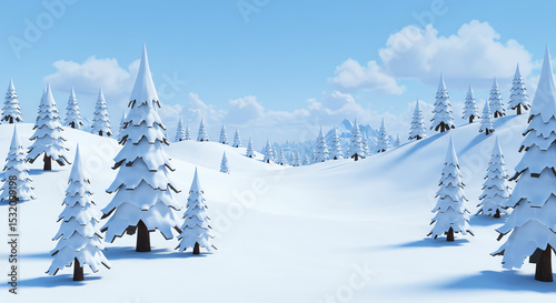 Winter landscape snow covered trees