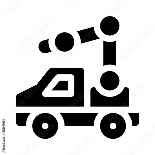 Concrete pump glyph icon