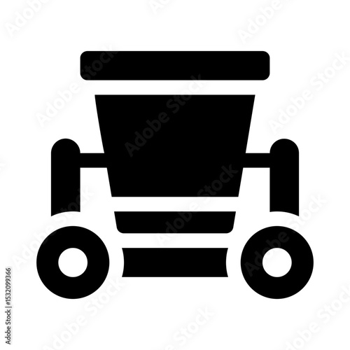 Concrete mixer glyph icon