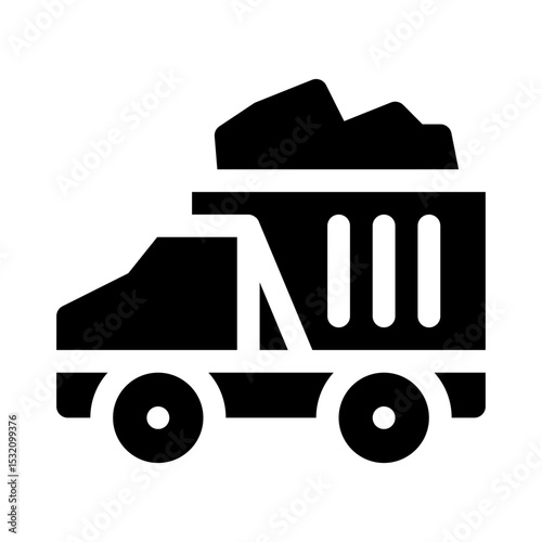 Dump truck glyph icon