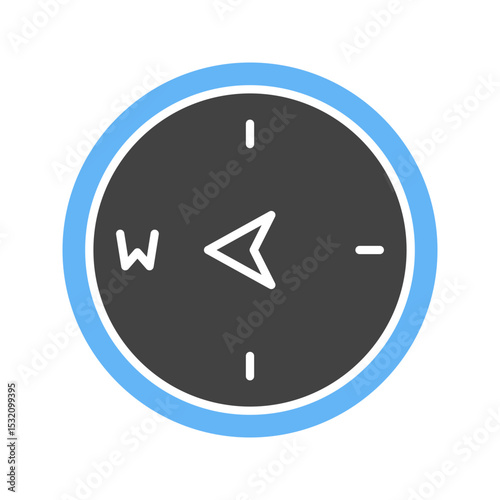 Compass Pointing West icon vector image. Suitable for mobile apps, web apps and print media.