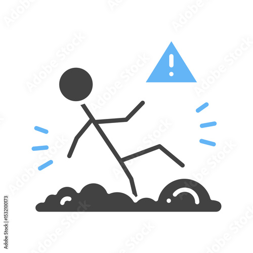 Falling off ice icon vector image. Suitable for mobile apps, web apps and print media.