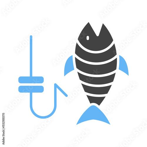 Fish Caught icon vector image. Suitable for mobile apps, web apps and print media.