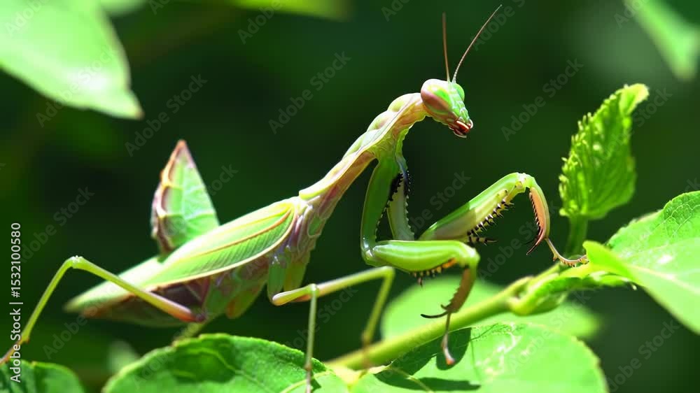 Praying mantis on branch Praying mantis on branch
