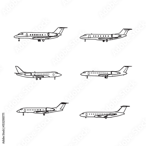 Elegant private jet vector illustration